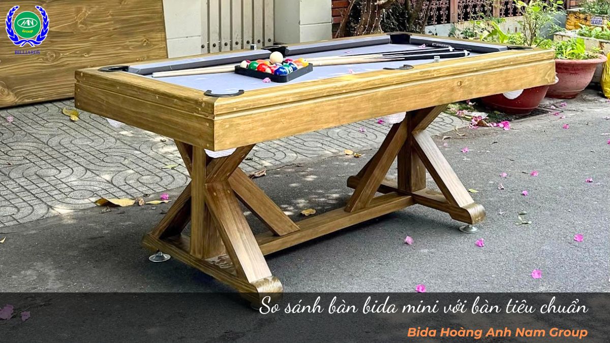 So sánh bàn bida mini với bàn tiêu chuẩn