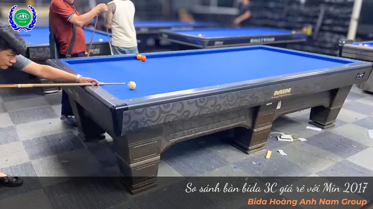 So sánh bàn bida 3C giá rẻ với Min 2017