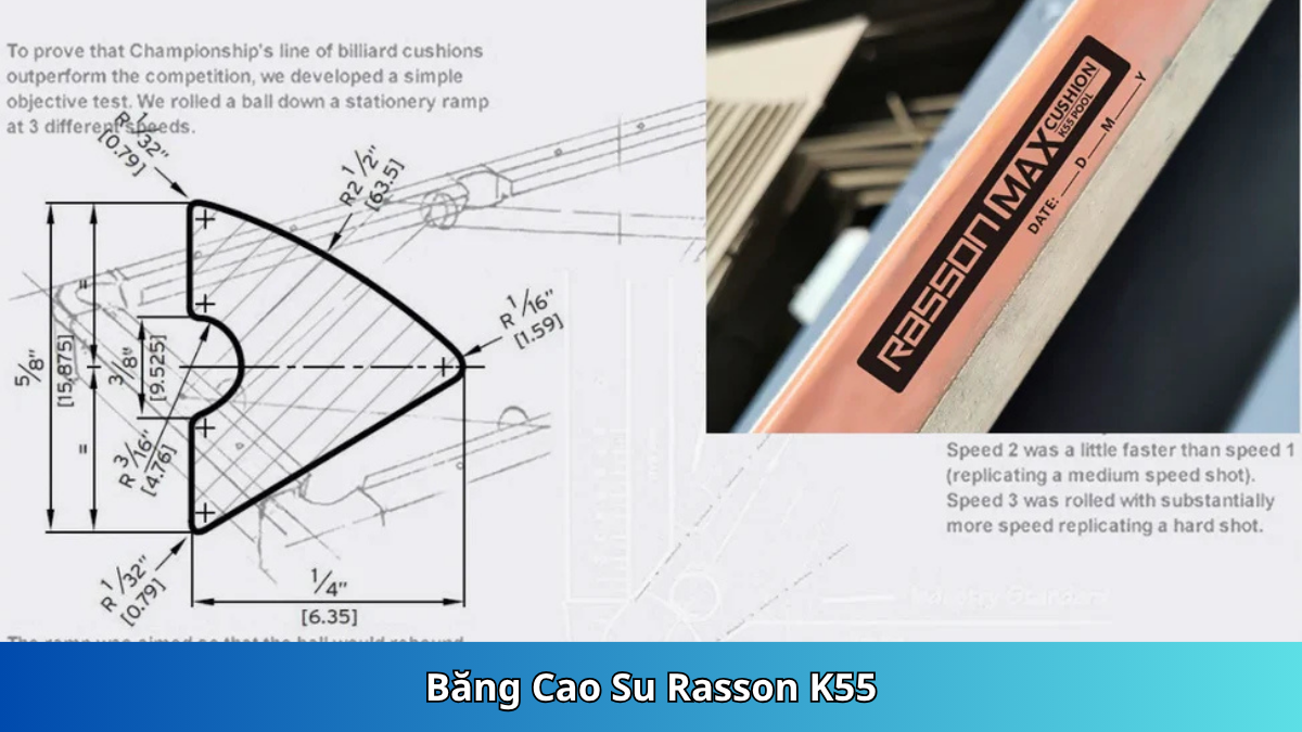 Băng cao su K55 độc quyền Rasson Accura | Bida Hoàng Anh Nam Group