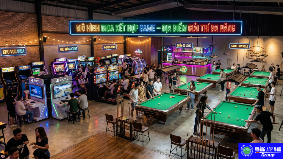 mô hình bida kết hợp game