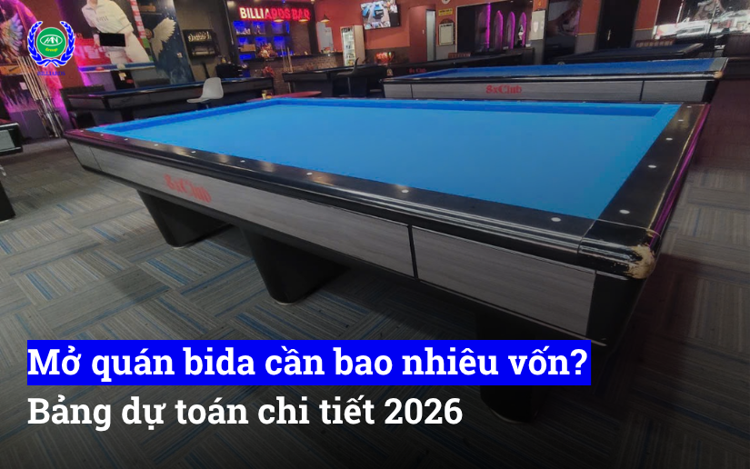 mở quán bida cần bao nhiêu vốn, bảng dự toán chi tiết