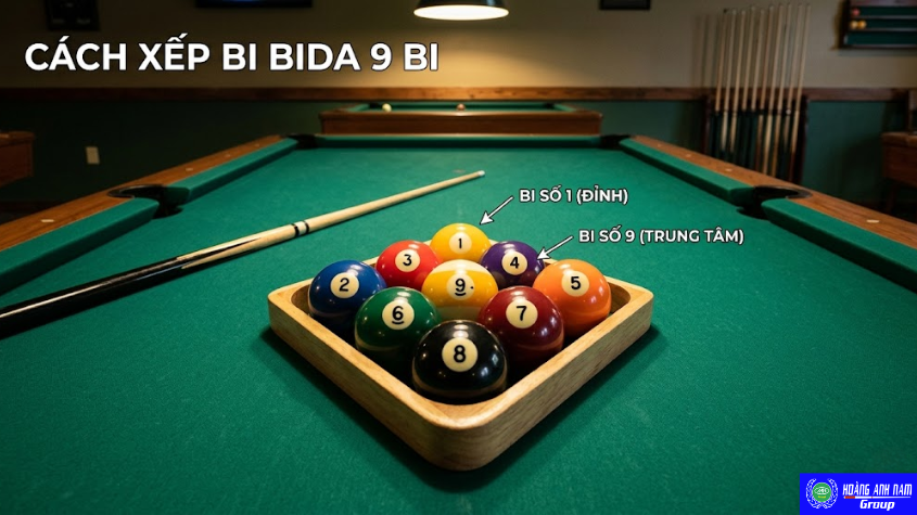 Các xếp bida 9 bi bạn tham khảo