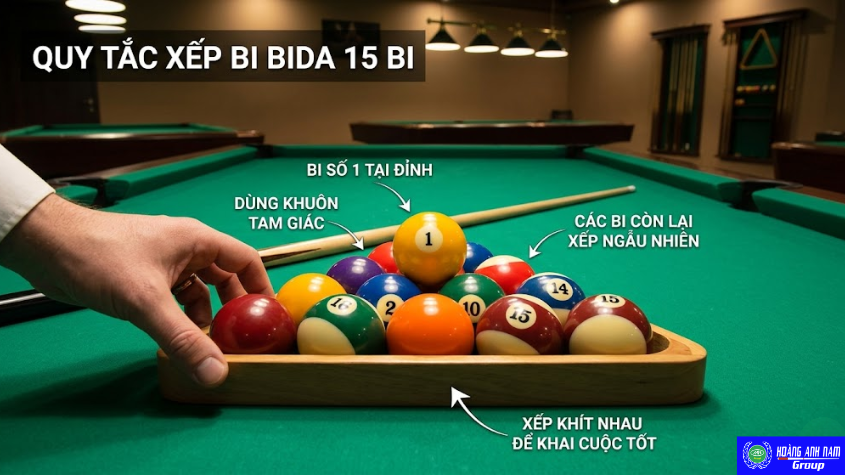 Cách xếp bida 15 bi chuẩn, cần xem qua