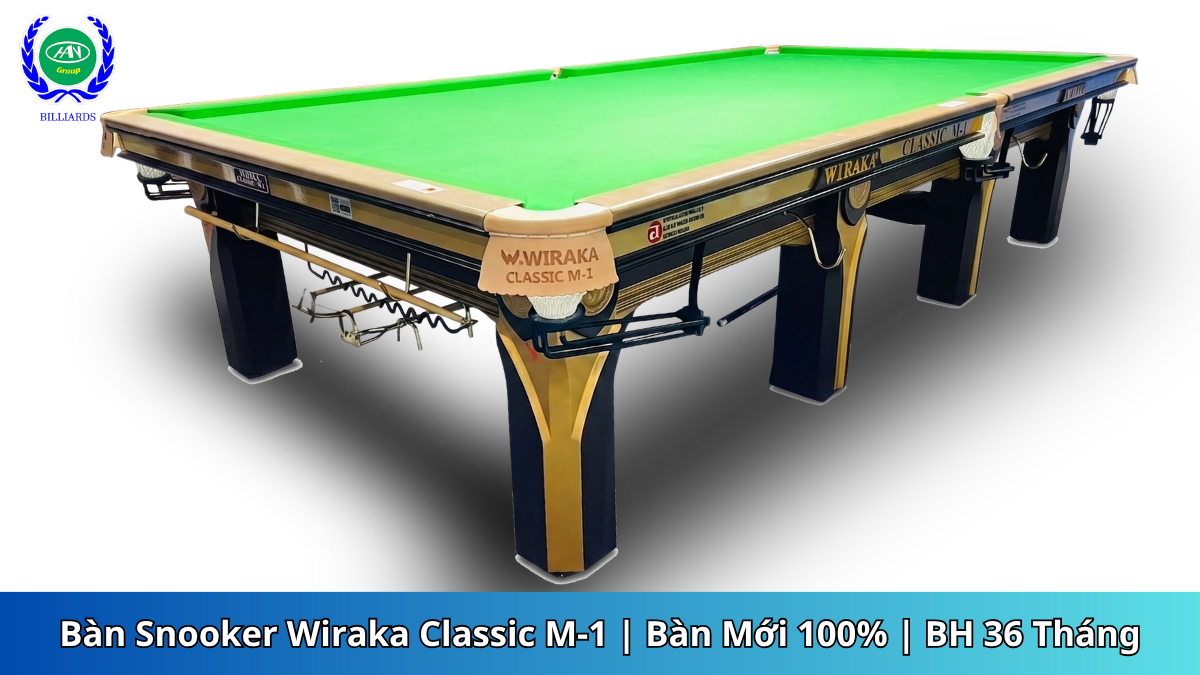 Bàn Bida Snooker Wiraka Classic M1 | Bàn Mới 100% | BH 36 Tháng | Bida Hoàng Anh Nam Group