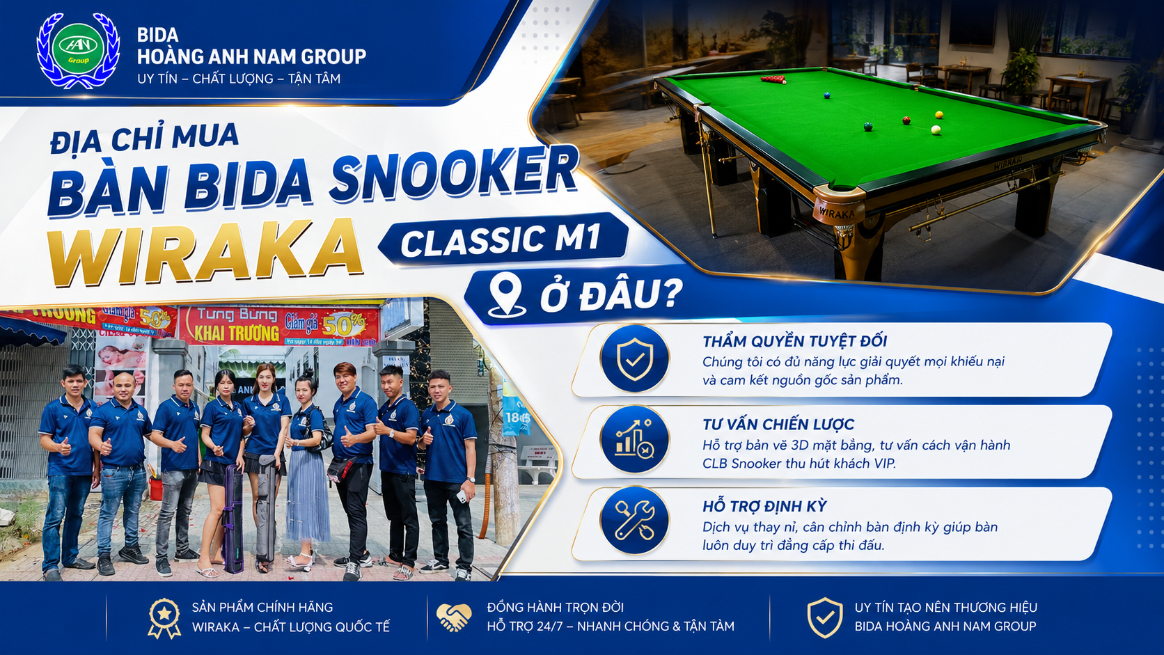 Địa Chỉ Mua Bàn Bida Snooker Classic M-1 Ở Đâu Uy Tín | Bida Hoàng Anh Nam Group