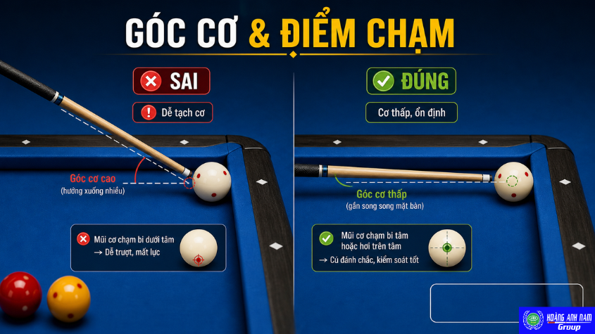 Giữ cơ càng song song mặt bàn càng tốt giúp hạn chế tạch cơ và bi nhảy.