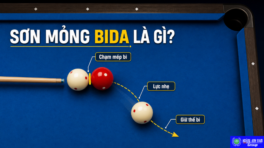 Kỹ thuật sơn mỏng giúp bi chủ lướt nhẹ qua mép bi mục tiêu mà không làm xáo trộn thế trận.