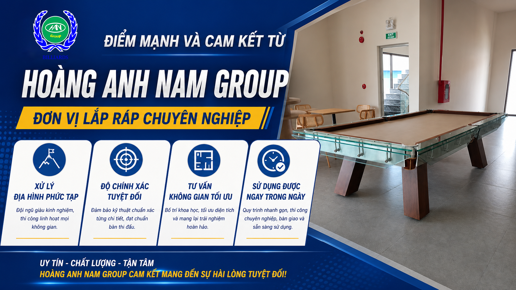 Hoàng Anh Nam Group | Đơn Vị Lắp Ráp Bàn Bida Chuyên Nghiệp