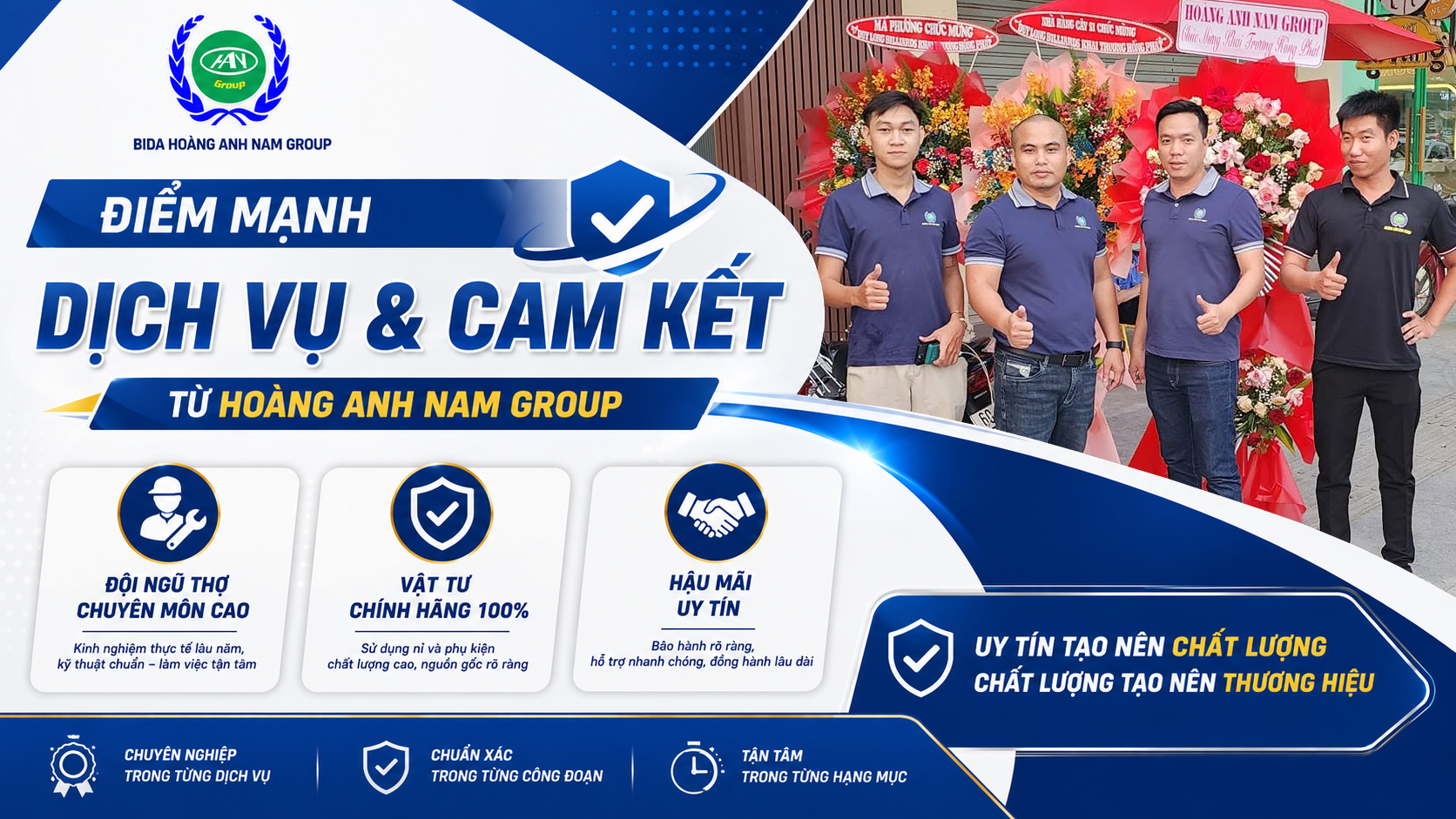 Điểm mạnh dịch vụ và cam kết từ Hoàng Anh Nam Group