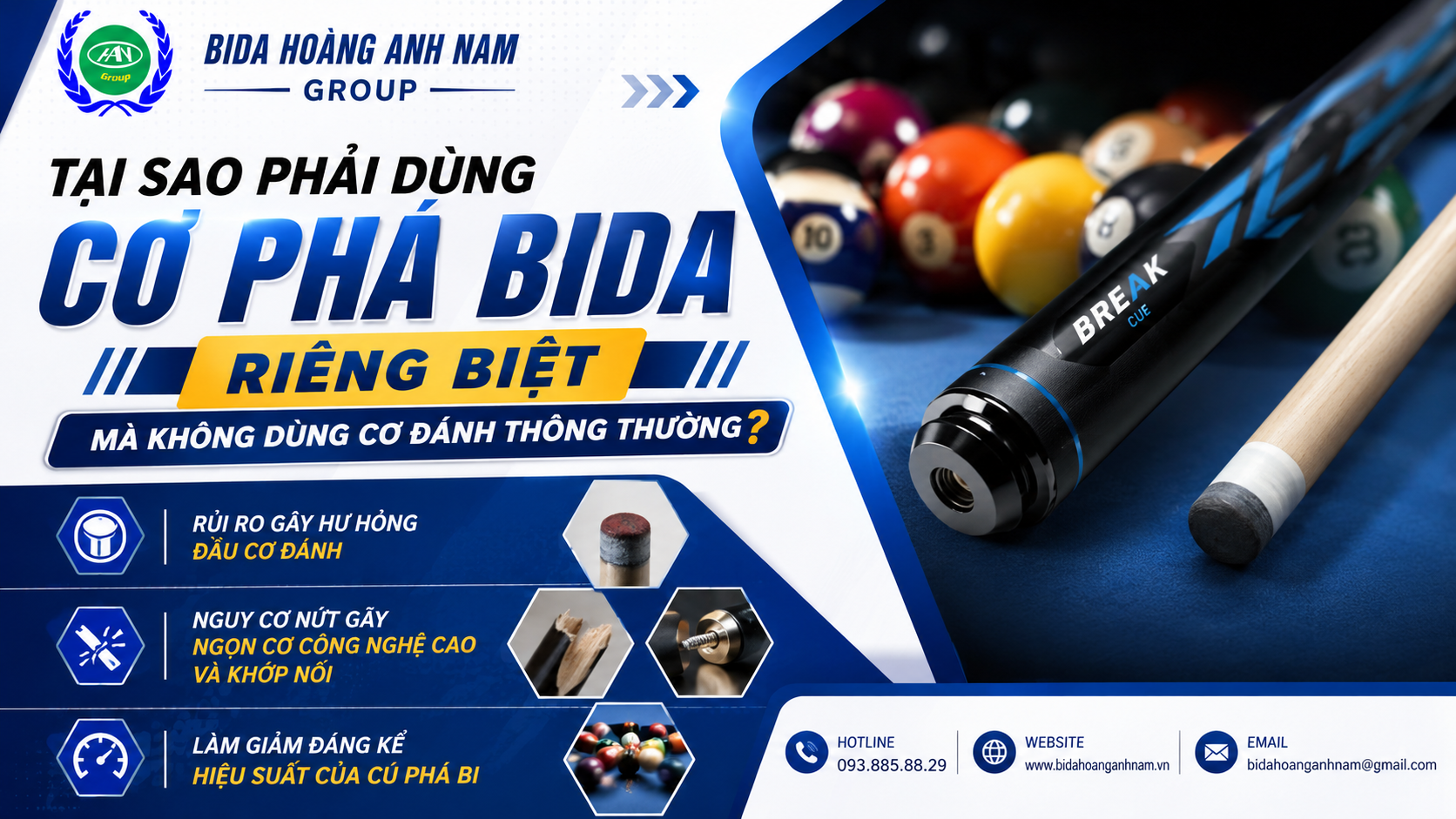 Tại Sao Phải Dùng Cơ Phá Bida Riêng Biệt Mà Không Dùng Cơ Đánh Thông Thường?