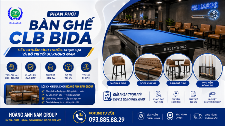 Bàn Ghế CLB Bida: Kích Thước, Kiểu Dáng Và Cách Bố Trí