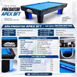 Alternative view of Bàn Bida Lỗ Predator Apex 9Ft | Mới 100% | BH 36 Tháng