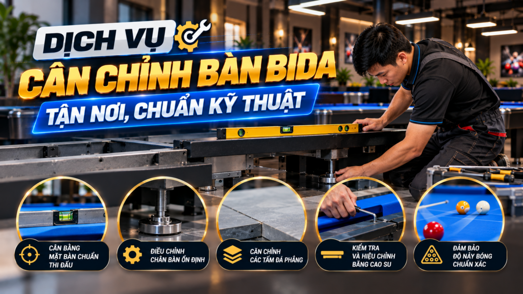 Dịch Vụ Cân Chỉnh Bàn Bida Tận Nơi, Chuẩn Kỹ Thuật | Hoàng Anh Nam Group