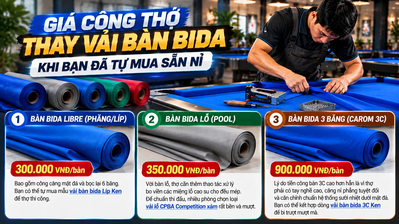 Giá công thợ thay vải khi bạn đã tự mua sẵn nỉ | Hoàng Anh Nam Group
