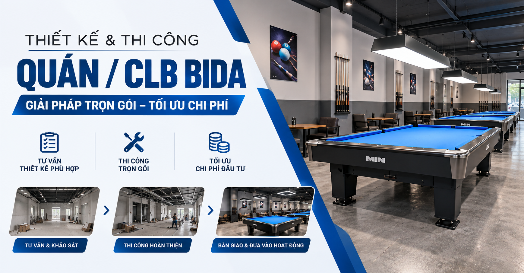 Thiết Kế Quán Bida Trọn Gói
